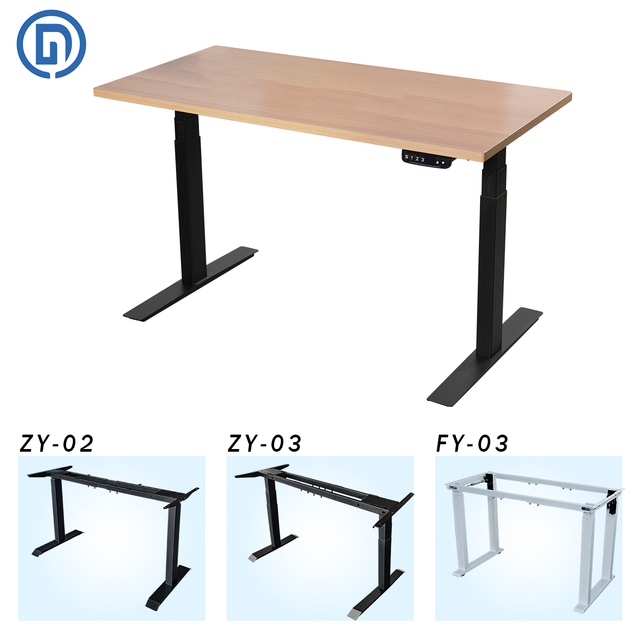 Dual Motor Electric Adjustable Height Standing Desk, Single/Dual Crossbeam Desk Frame Option, One-Piece Desktop