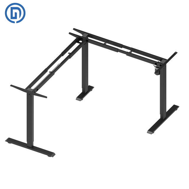 Single Motor L Shape Electric Corner Standing Desk Frame(Black)