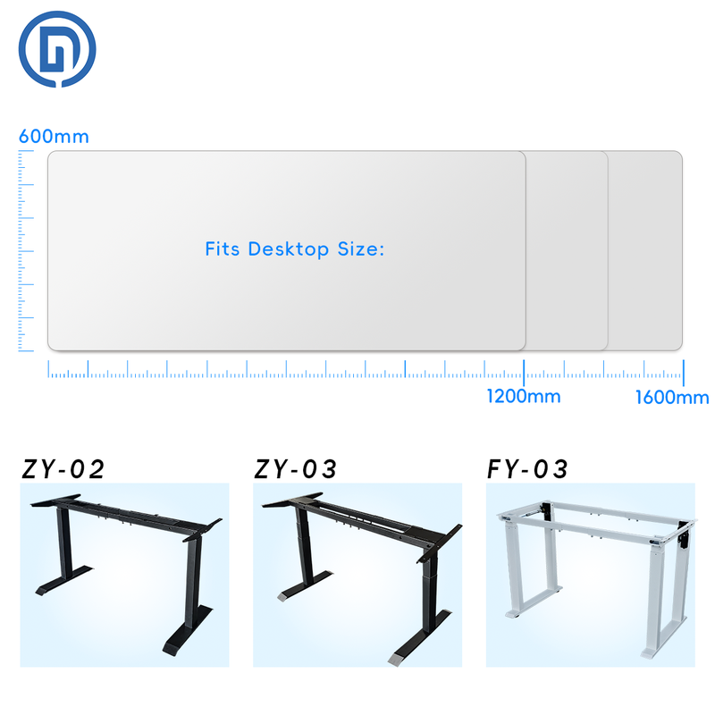 Dual Motor Electric Adjustable Height Standing Desk, Single/Dual Crossbeam Desk Frame Option, One-Piece Desktop