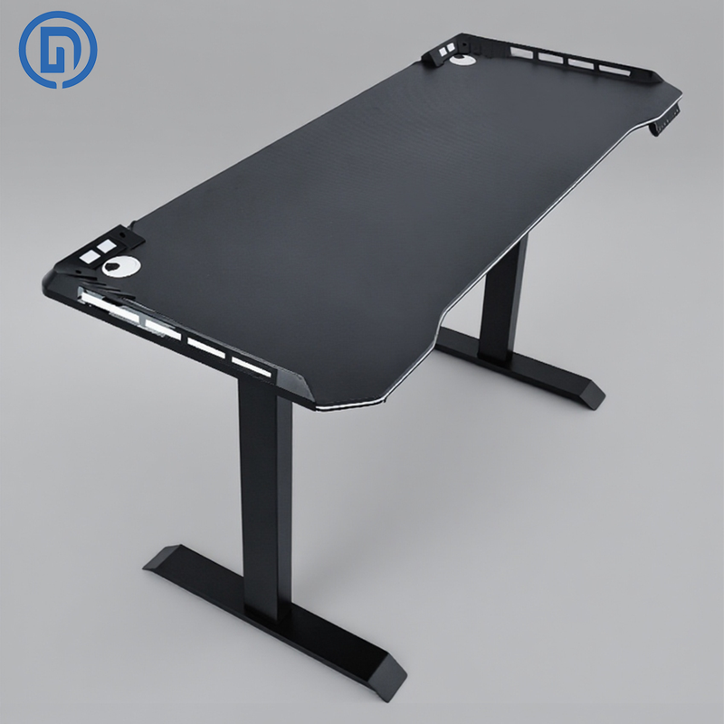 ND-G10 Dual Motor Height-Adjustable Gaming Desk, RGB Light, Black/White Desk Frame, BIFMA Compliant