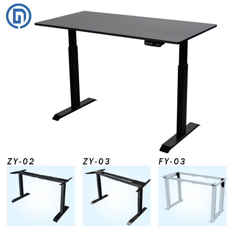 Dual Motor Electric Adjustable Height Standing Desk, Single/Dual Crossbeam Desk Frame Option, One-Piece Desktop