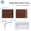 Single Motor Electric Adjustable Height Standing Desk, Single/Dual Crossbeam Desk Frame, One-Piece/Splicing Desktop Option