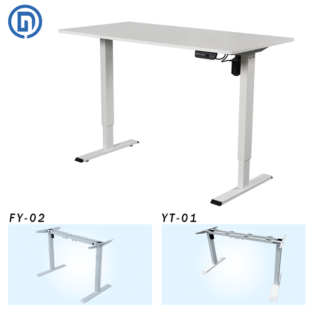 Single Motor Electric Adjustable Height Standing Desk, Single/Dual Crossbeam Desk Frame, One-Piece/Splicing Desktop Option