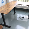 L Shaped Dual Motor Electric Adjustable Height Corner Standing Desk, 3 Lifting Column, Crossbeam Desk Frame Option, One-Piece Desktop