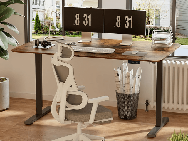 NANDI electric standing desk with gaming chair