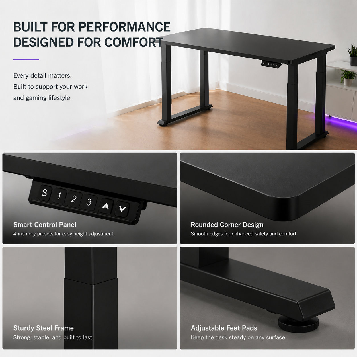dual motor standing desk wholesale