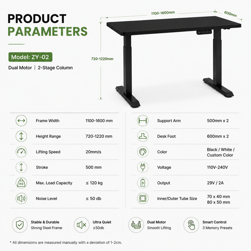 ergonomic height adjustable desk