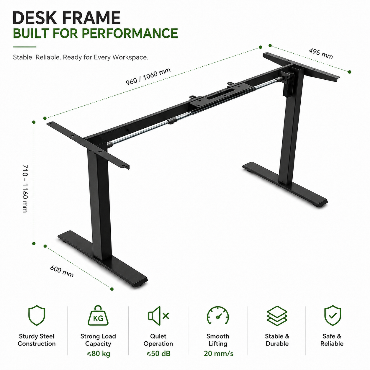height adjustable standing desk