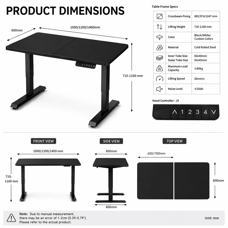 Black Electric Standing Desk
