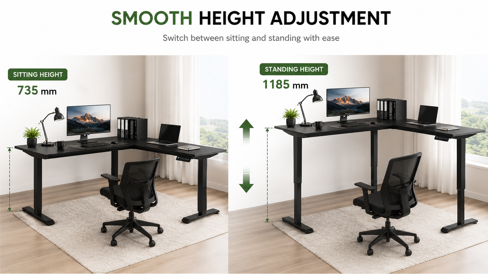 L shaped standing desk manufacturer