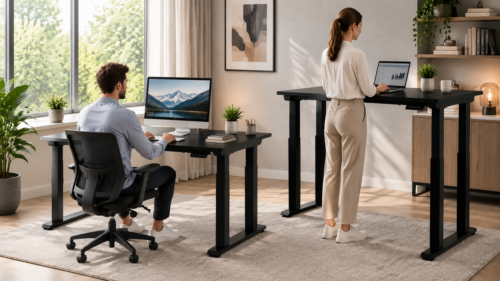 dual motor electric standing desk