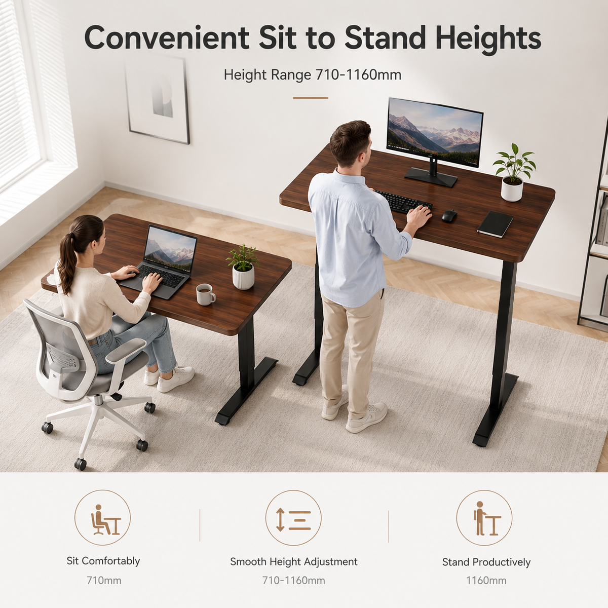 electric sit stand desk