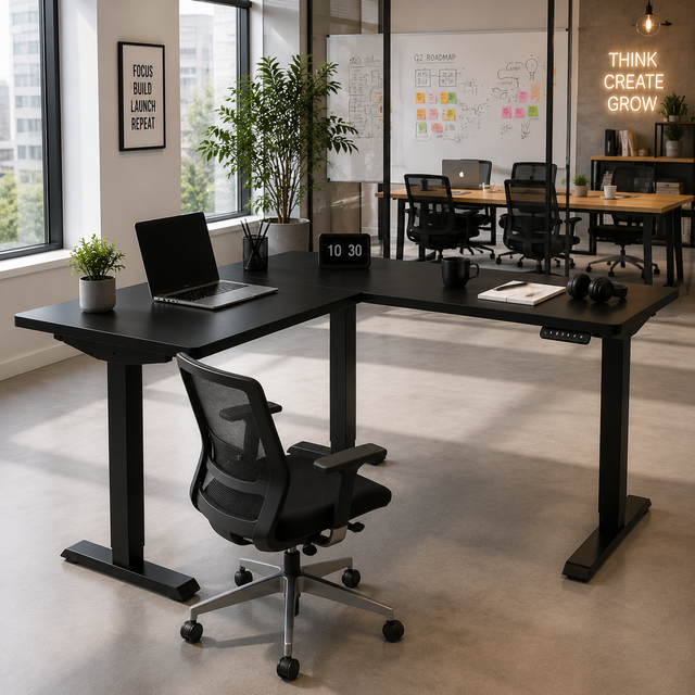 L shaped standing desk