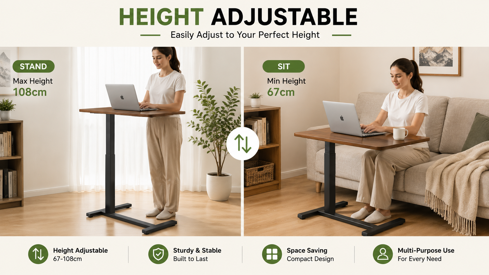 pneumatic height adjustable desk supplier