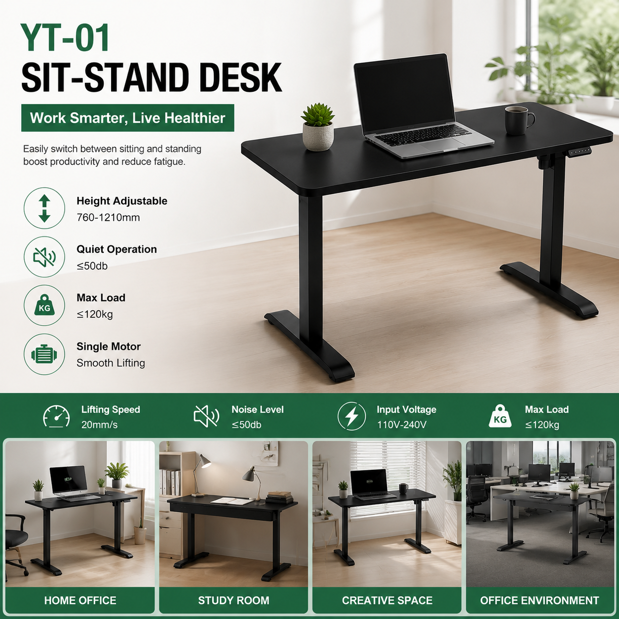  single motor standing desk wholesale