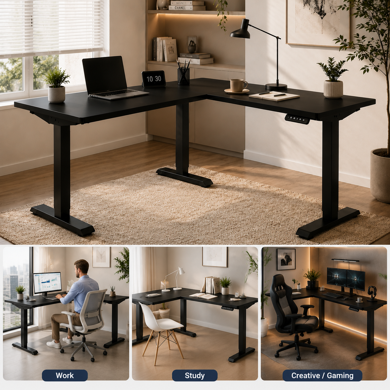 L shaped standing desk factory