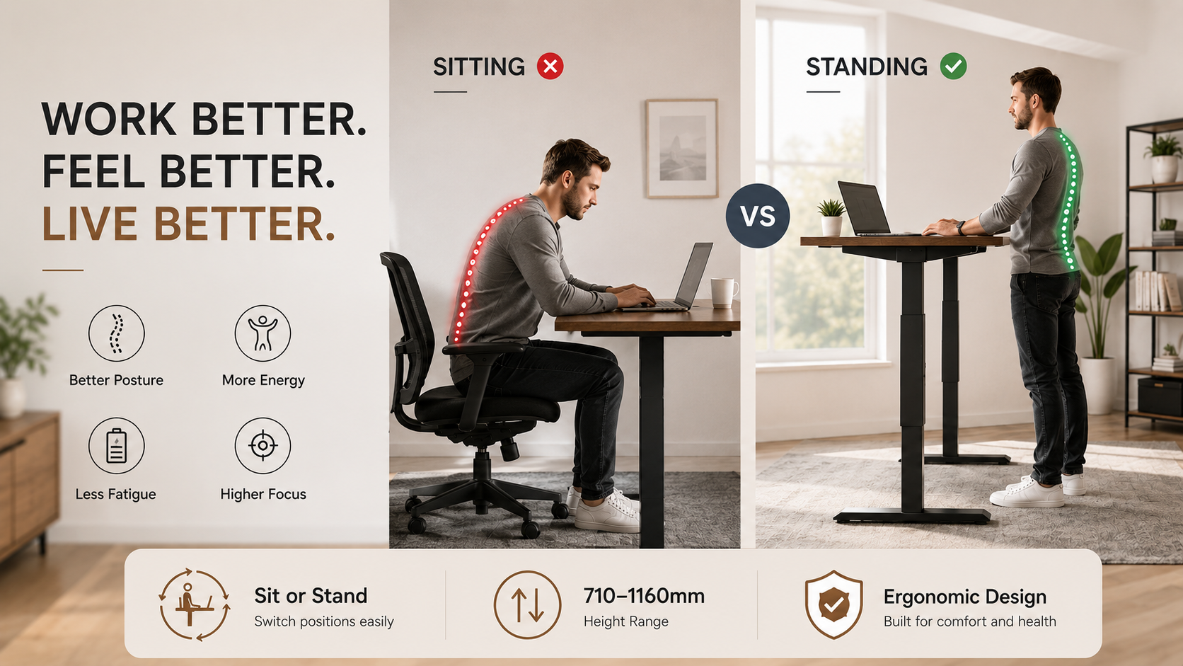 adjustable standing desk supplier