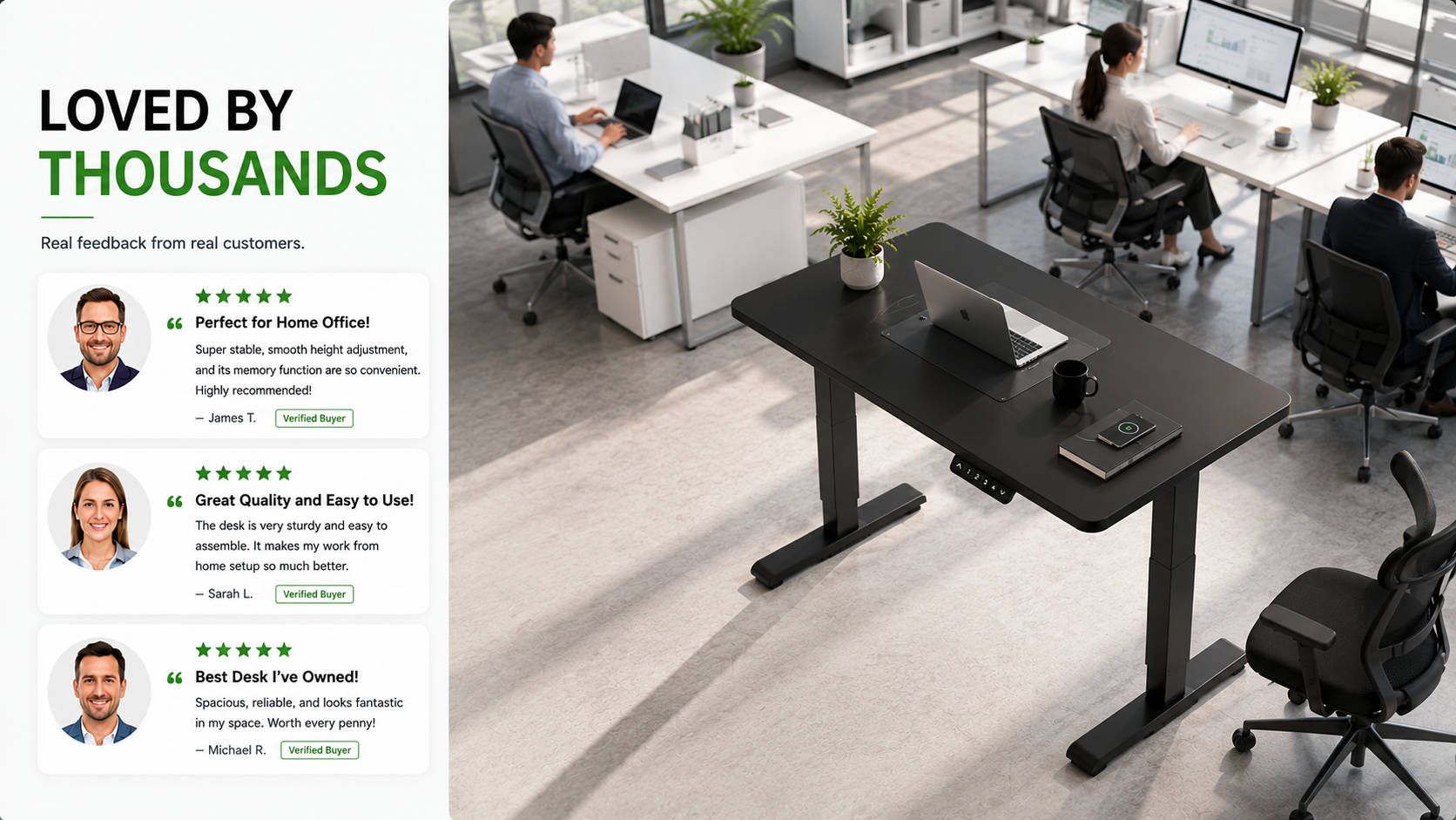 single motor standing desk