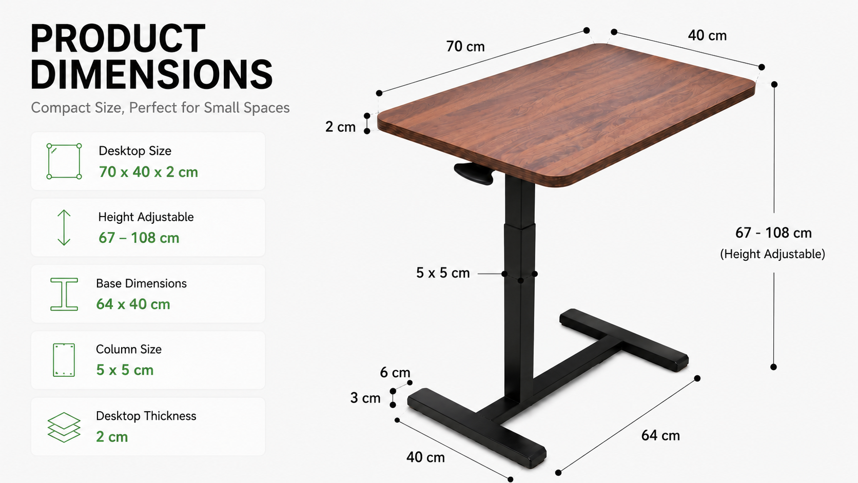 custom pneumatic standing desk