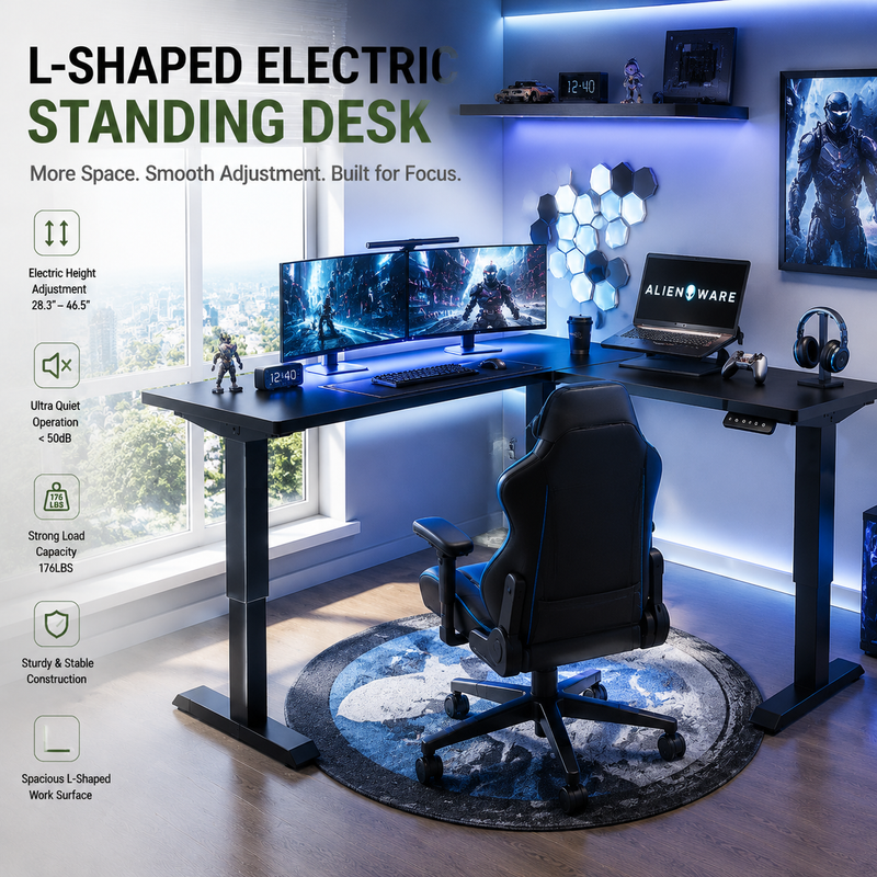 corner electric standing desk